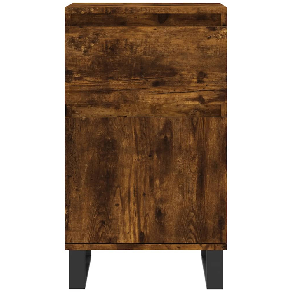 vidaXL Single Door Single Drawer Smoked Oak Sideboard Image 6