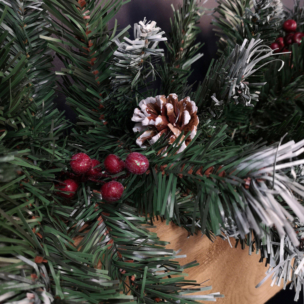 Samuel Alexander Mixed Needle Christmas Garland with Pine Cones and Red Berries 2.7m Image 4