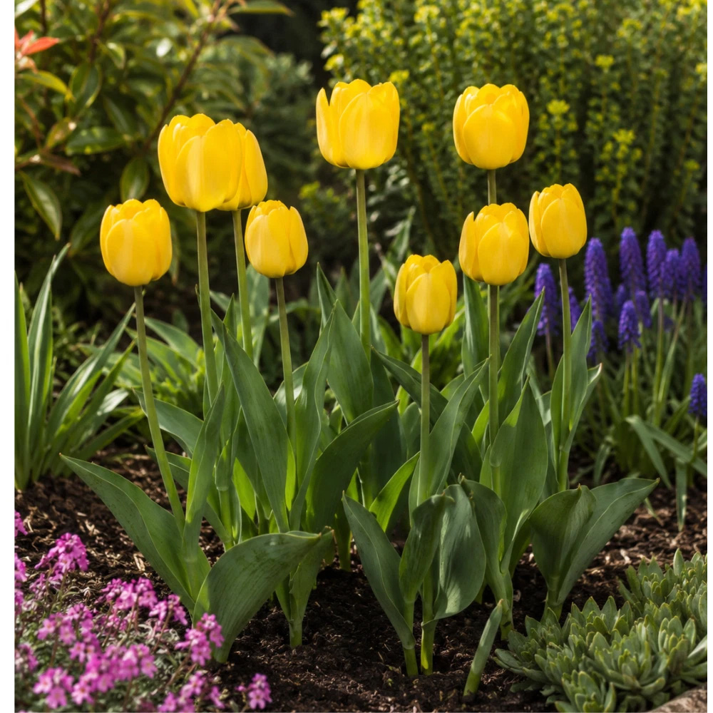 Thompson and Morgan Tulip Darwin Hybrid Golden Apeldoorn Autumn Planting Bulb 8 Pack Image 2