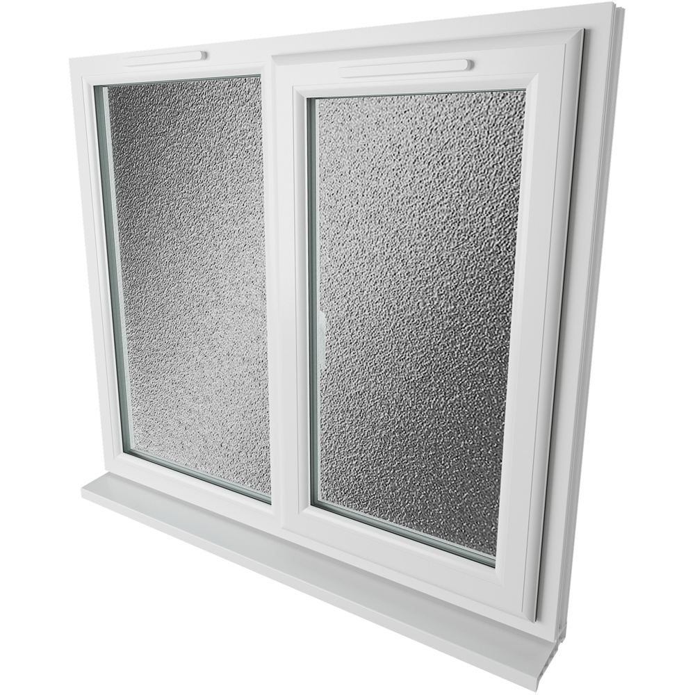 Crystal uPVC Triple Glazed Window RH Side Hung Next to a Fixed White Obscure Glass 1190x1040mm Image 9