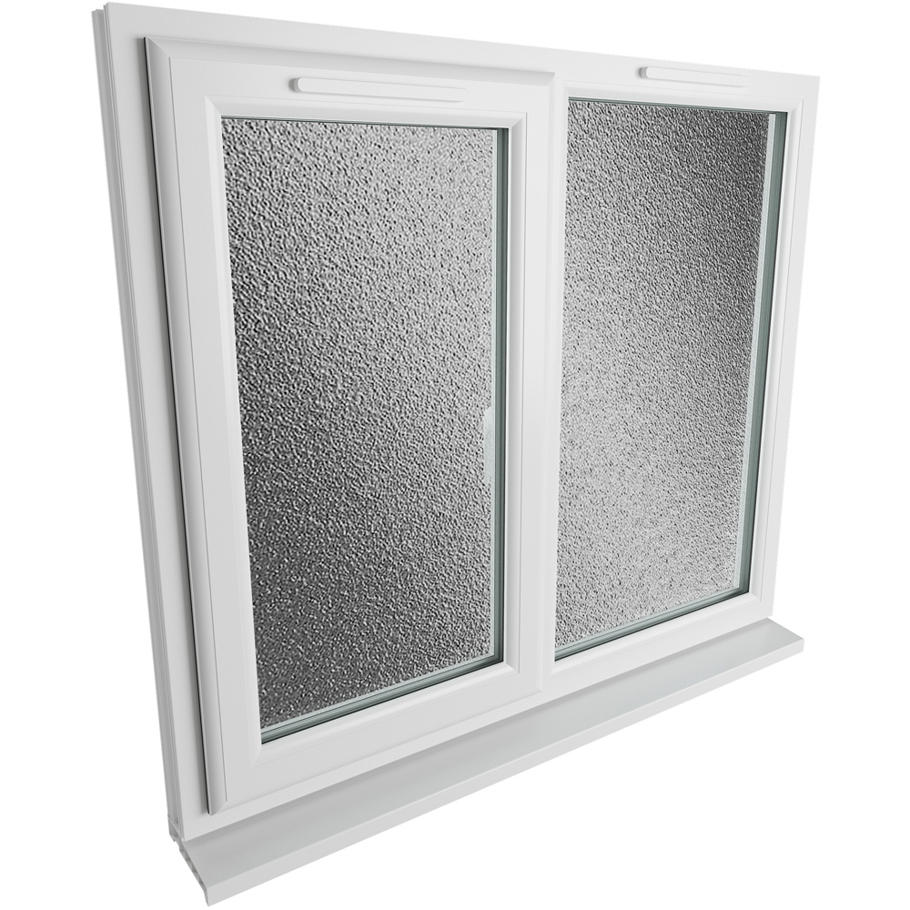 Crystal uPVC Double Glazed Window LH Side Hung Next to a Fixed White Obscure Glass 1190x965mm Image 9