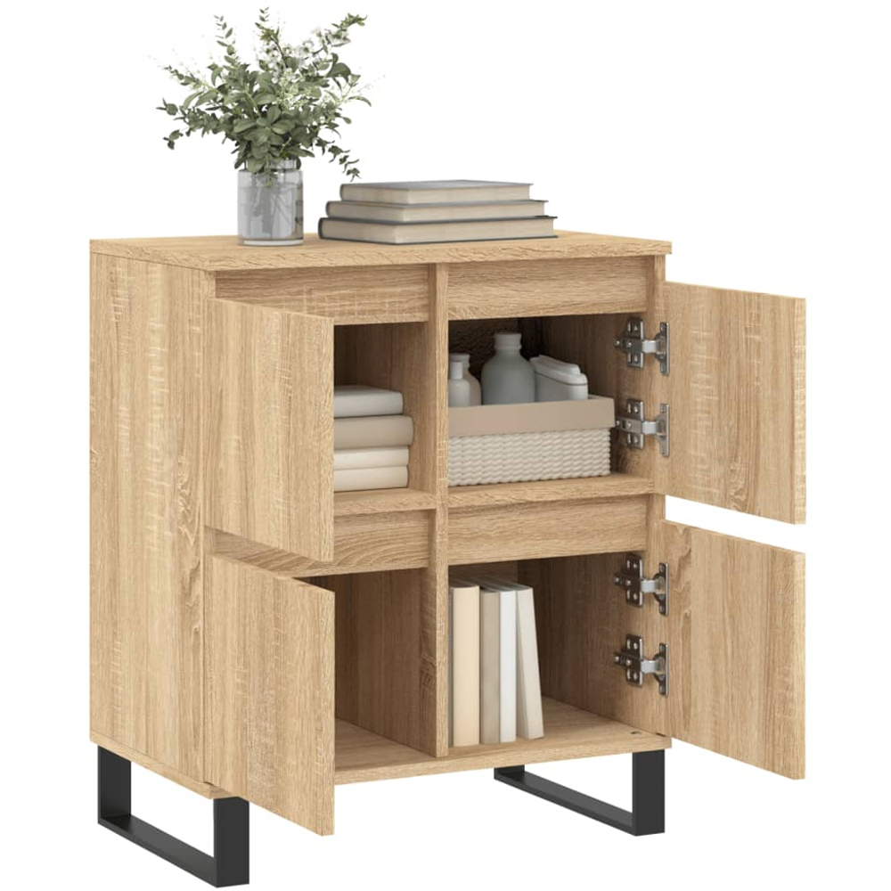 vidaXL 4 Door Sonoma Oak Sideboard Image 4