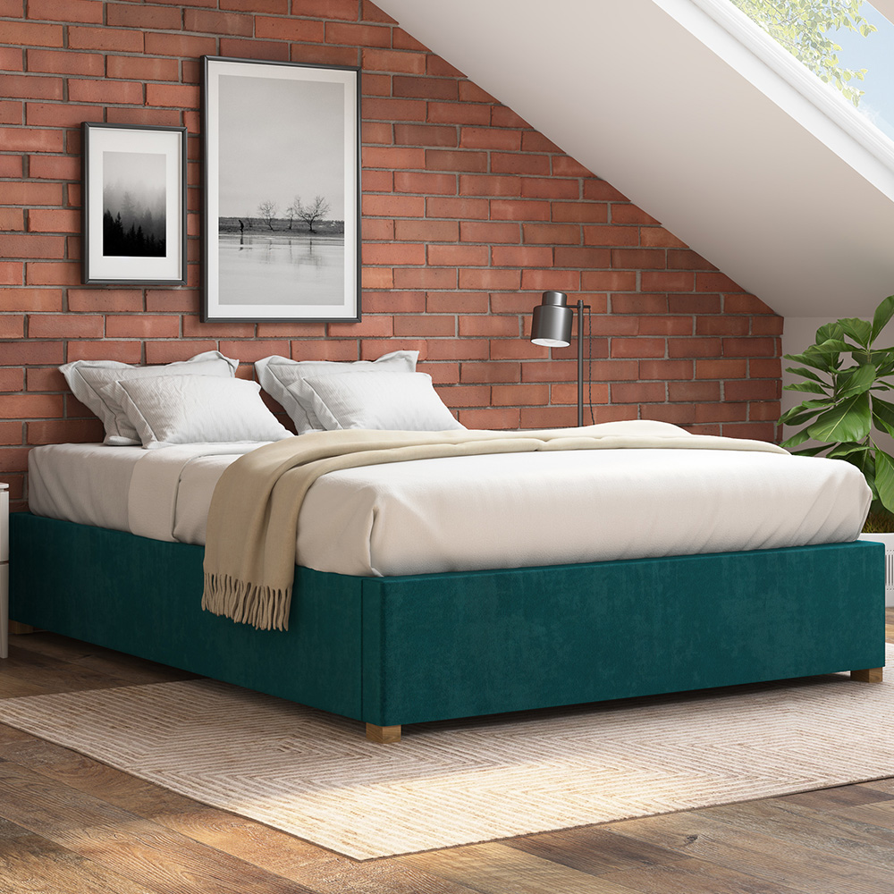Aspire Furniture Single Emerald Plush Platform Ottoman Bed Image 1