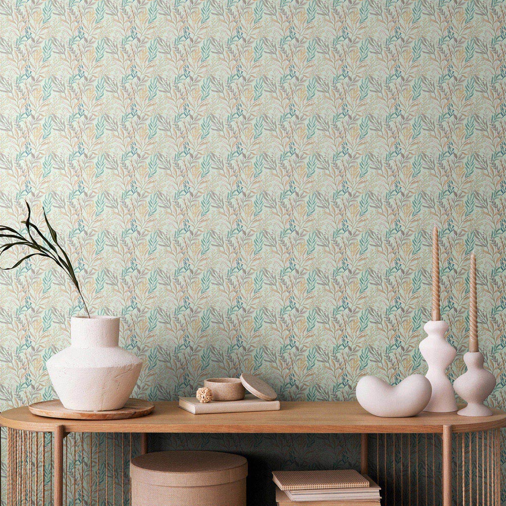 Hoopla Walls Oasis Verdant Leaves Sea and Stone Wallpaper Image 2