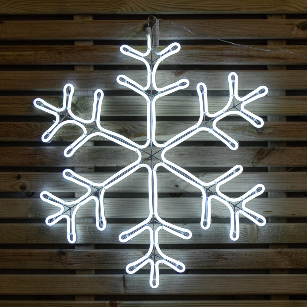 Samuel Alexander Blue and Cool White LED Neon Flex Christmas Snowflake 59cm Image 1