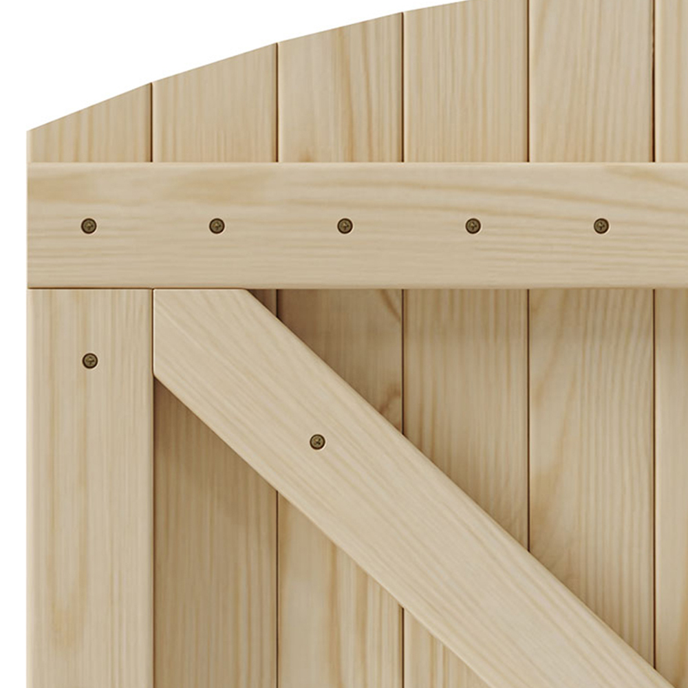 Living and Home Wooden Arch Top Garden Gate with Latch 2.9 x 5.9ft Image 6