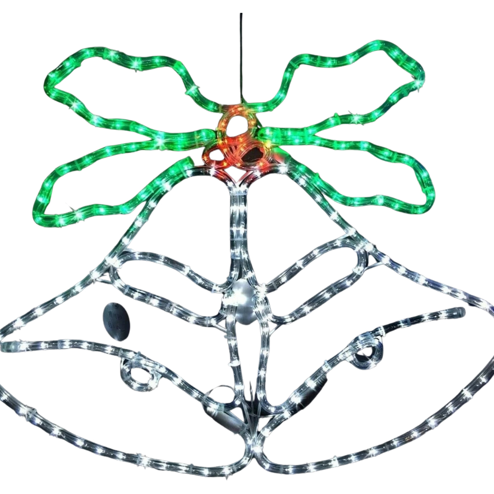 Marco Paul 144 Multicolour LED Double Bells with Holly Rope Light Image 2