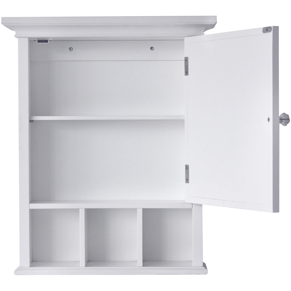 Teamson Home Neal Single Door 3 Shelf White Wooden Removable Mirrored Medicine Cabinet Image 3