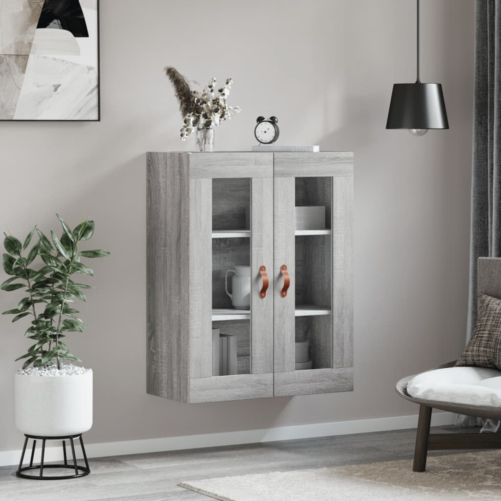 vidaXL 2 Door 3 Shelf Grey Sonoma Wall Mounted Cabinet Image 9
