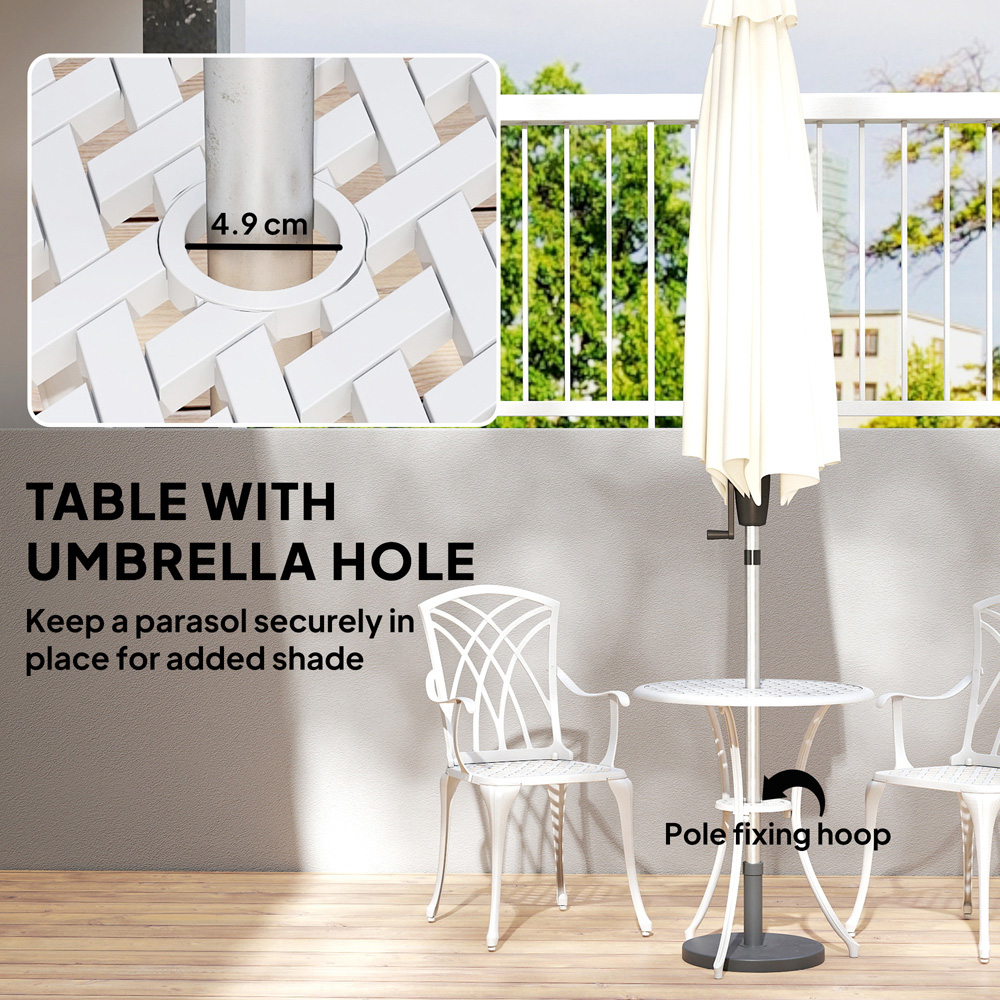 Outsunny 2 Seater Garden Bistro Set with Umbrella Hole Image 6