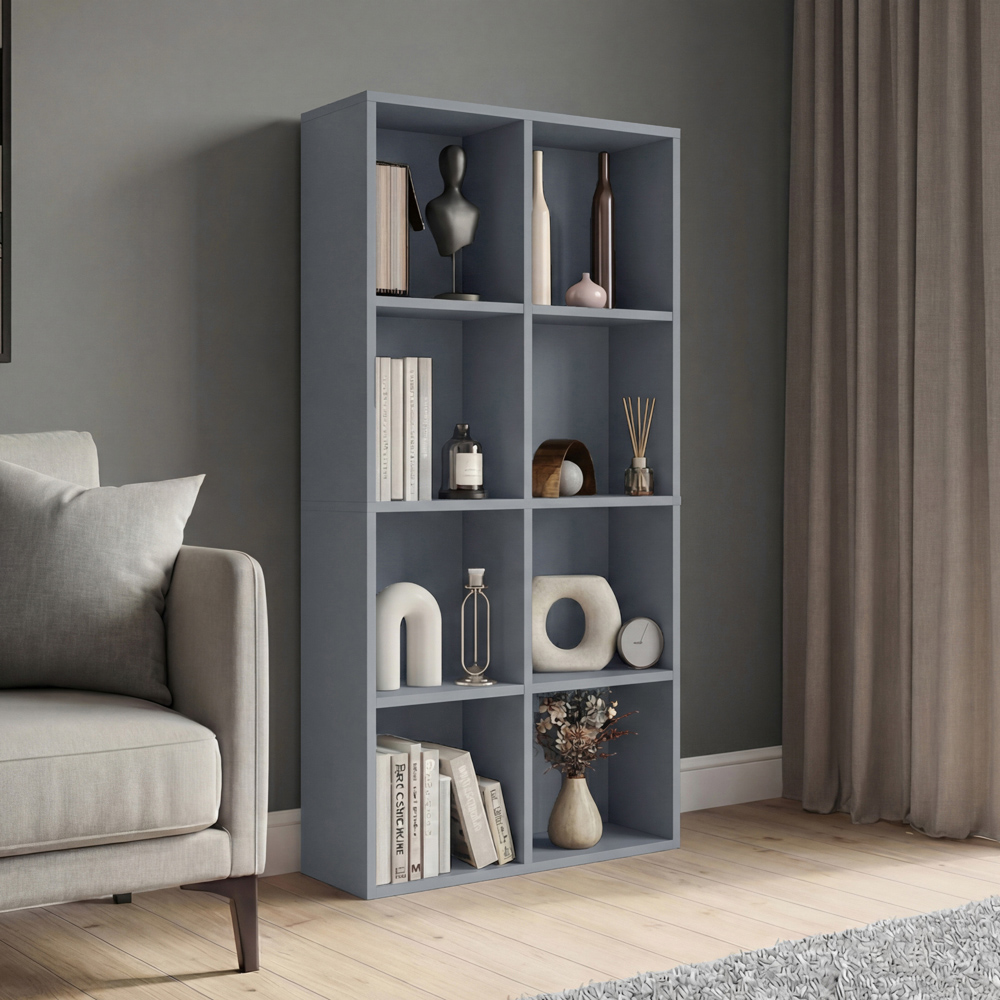 VIDA DESIGNS 8 Shelf Grey Cube Storage Unit Image 3