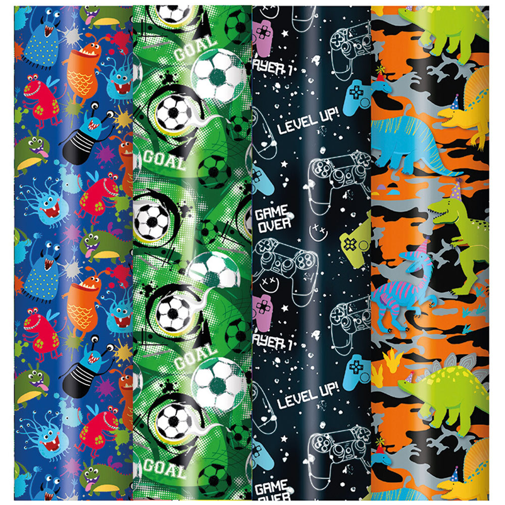 Single Just To Say Boys Roll Gift Wrap 3m in Assorted styles Image 1