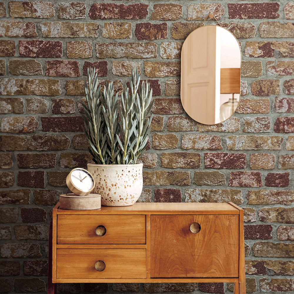 Galerie Industrial Effects Sand Red Brick Wallpaper Image 4