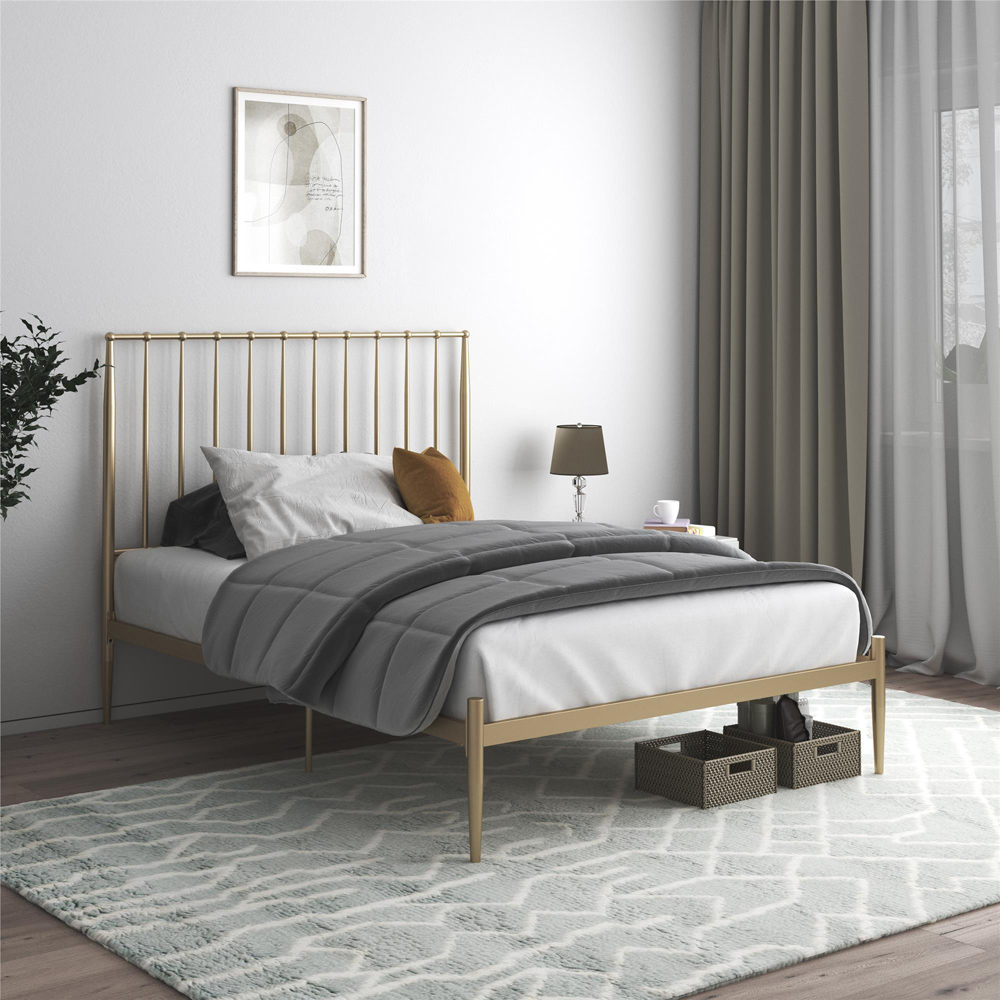 Dorel Giulia King Size Gold Metal Bed Frame Image 6