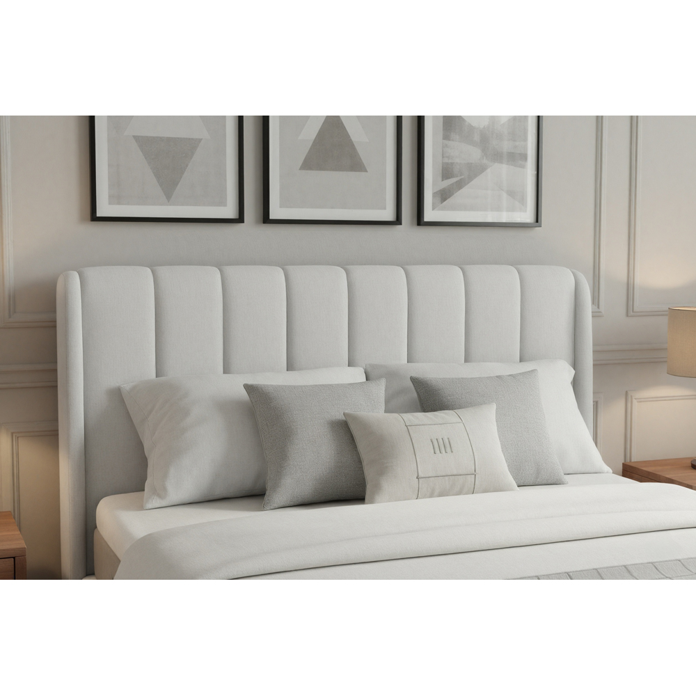 Webb Daniels Mayfair Super King Size Natural Fabric Ottoman Media TV Bed with 2.1 Soundbar Image 7