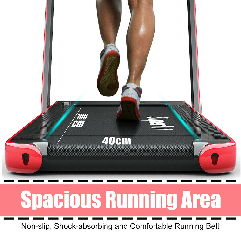 Costway 2 in 1 Red Foldable Electric Treadmill with Bluetooth Speaker Image 8