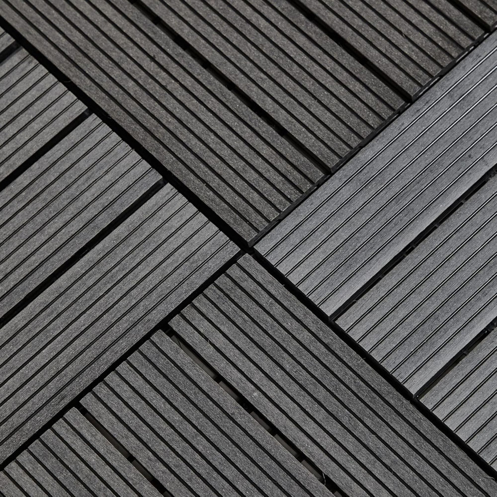 Garden Gear Dark Grey Wood Plastic Composite Deck Tile 10 Pack Image 3