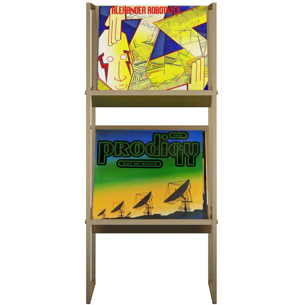 Novogratz Helix 2 Shelf Gold Vinyl Record Storage Image 3