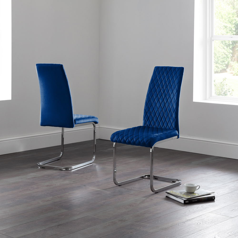 Julian Bowen Calabria Set of 4 Blue Dining Chair Image 9