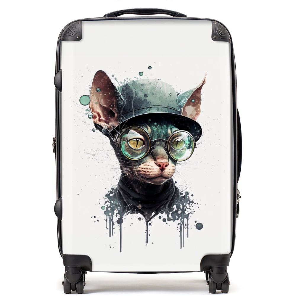 Warren Reed Designer Medium Splashart Cornish Rex Cat Suitcase Image 1