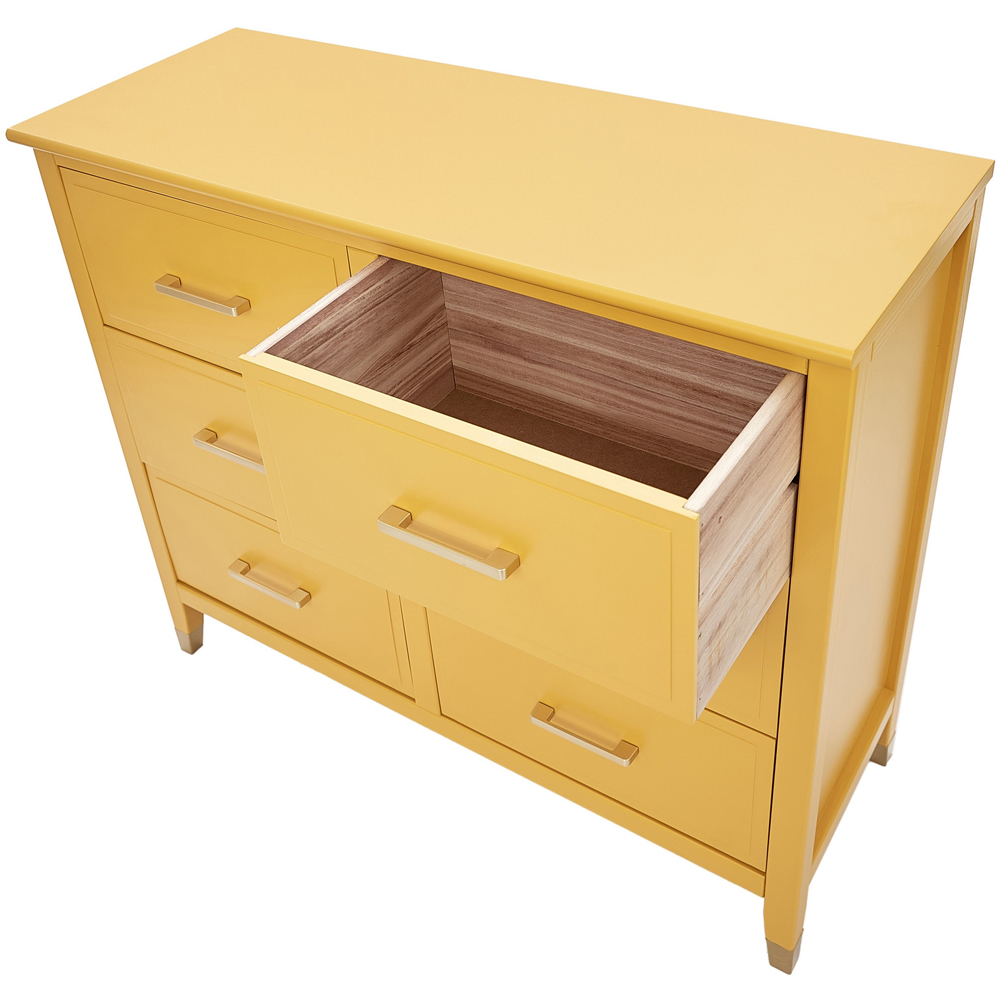 Palazzi 6 Drawer Mustard Chest of Drawers Image 5
