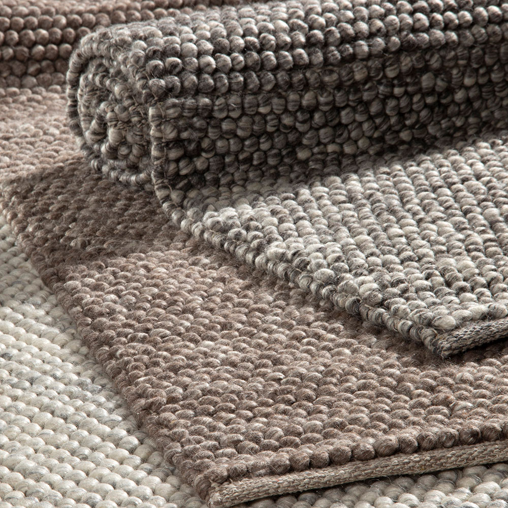 Esselle Home Delilah Taupe Mottled Wool Pebble Rug 160 x 230cm Image 6