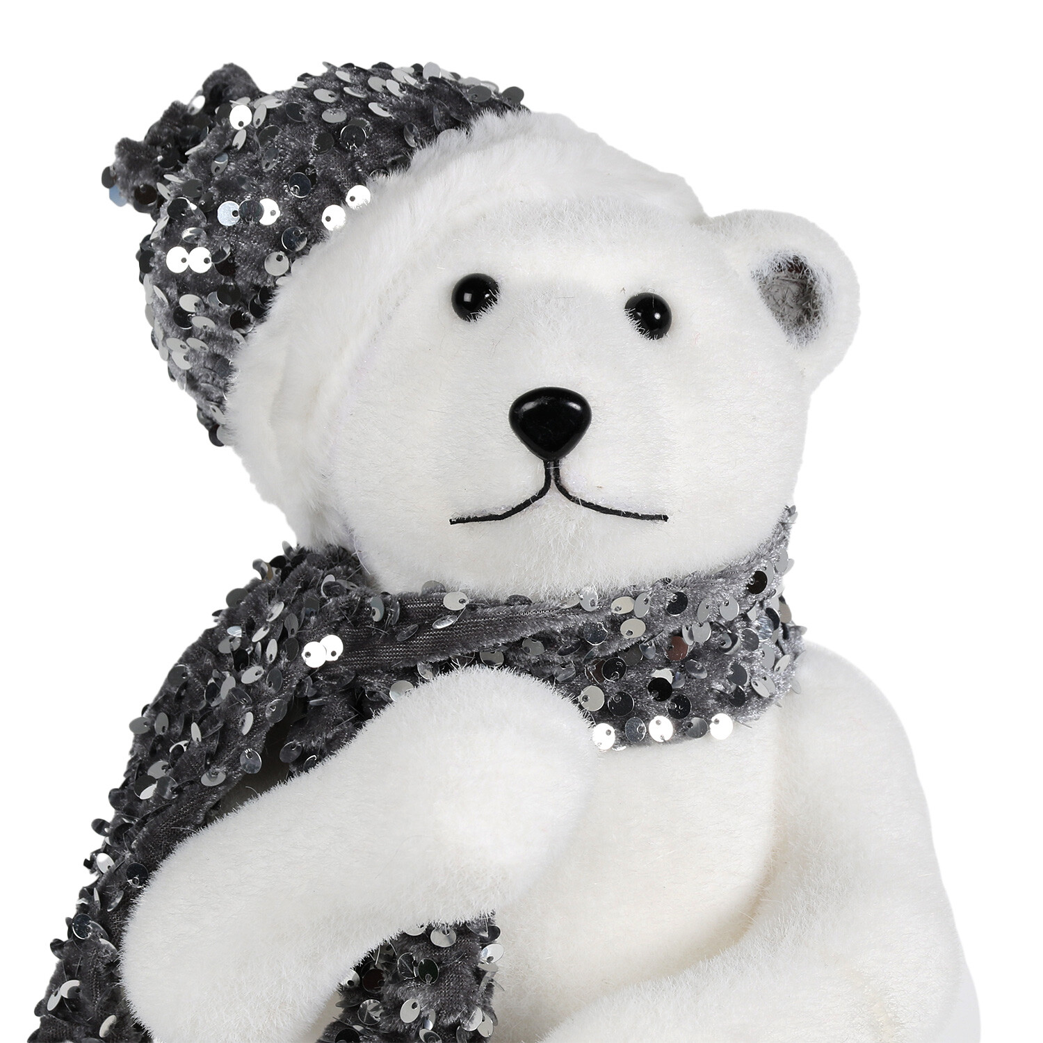 Frosted Fairytale White Festive Bear Decoration Image 2