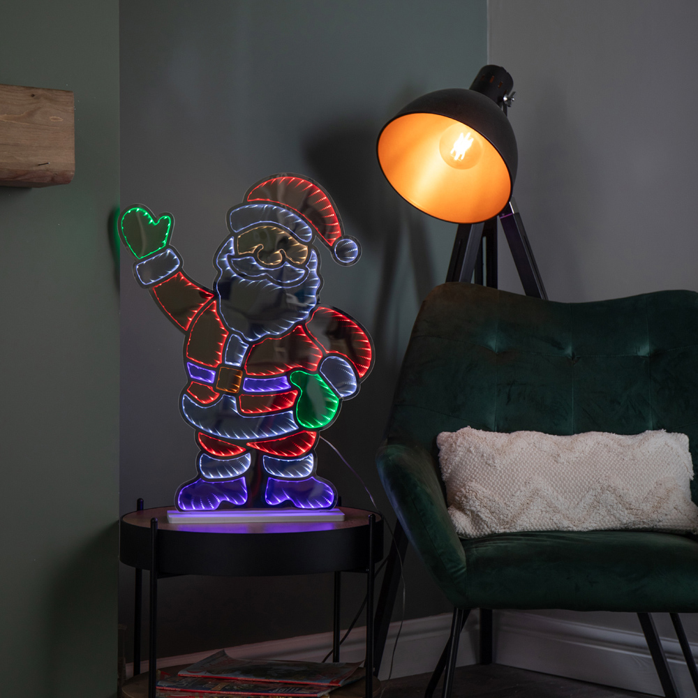 Samuel Alexander Multicolour LED Light Up Waving Santa Infinity Christmas Decoration 59cm Image 2