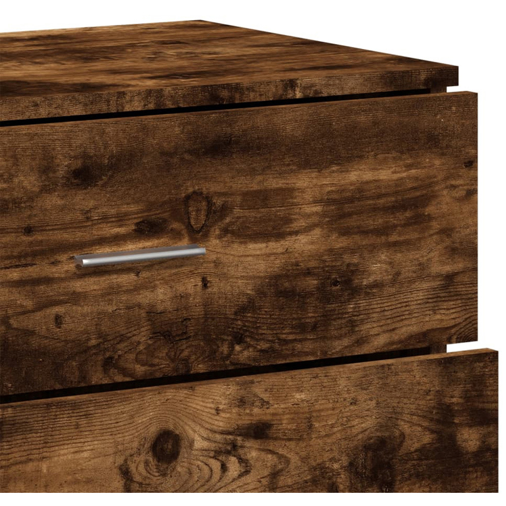 vidaXL 4 Drawer Smoked Oak Sideboard Image 4