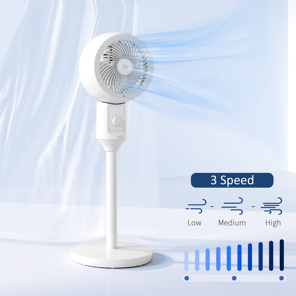HOMCOM White Air Circulator Fan with Carry Handle 9 inch Image 5