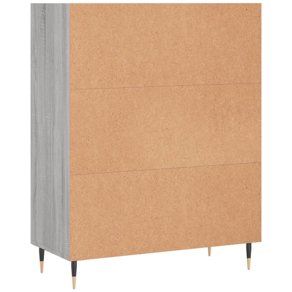 vidaXL 3 Shelf Grey Sonoma Bookcase Image 6