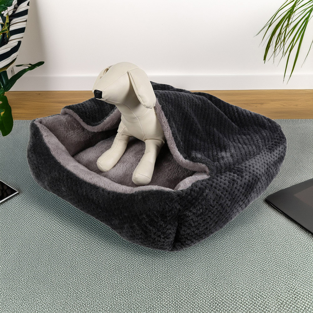 Grey 2 in 1 Blanket Pet Bed Image 3