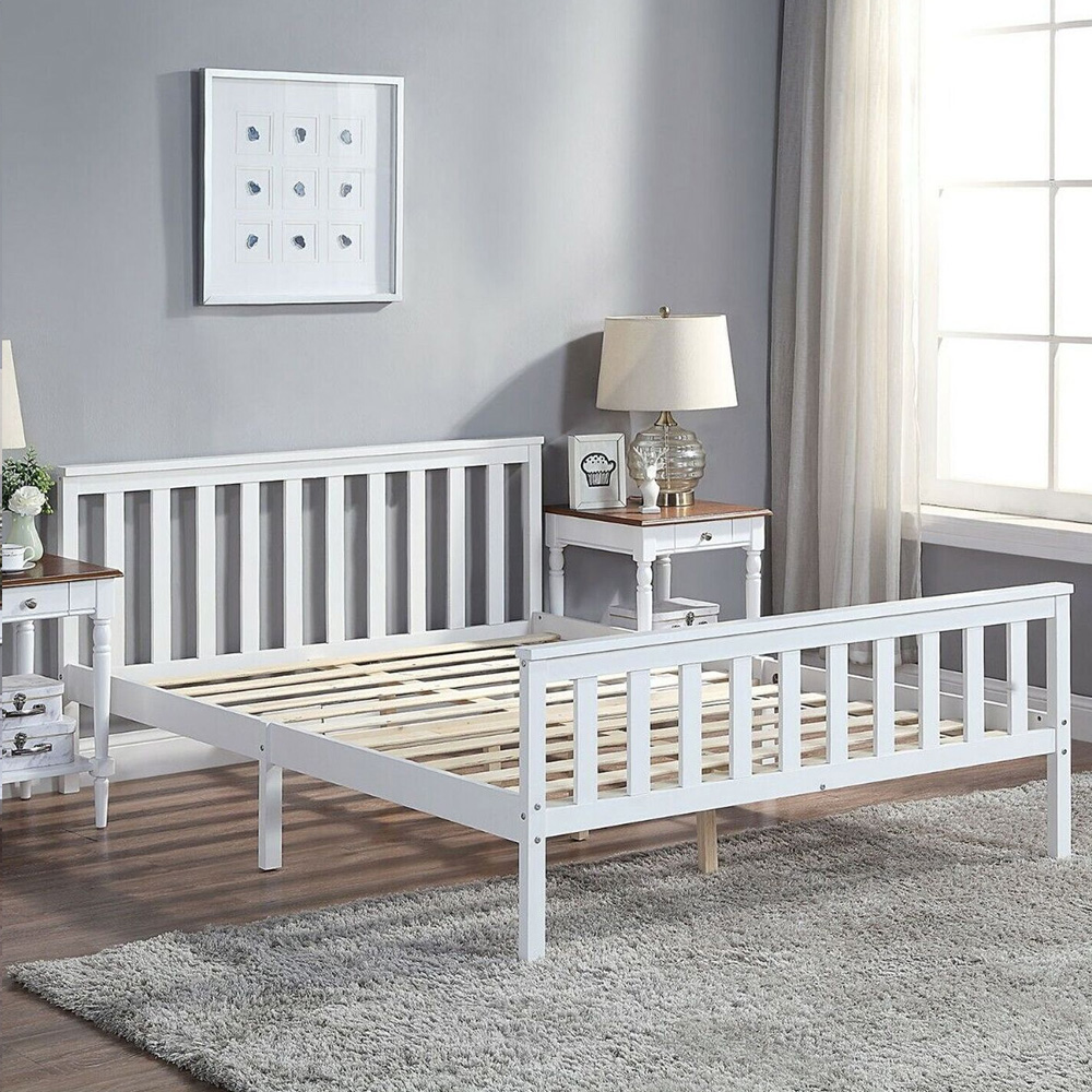 Portland King Size Wooden Bed Frame with Mattress Image 6