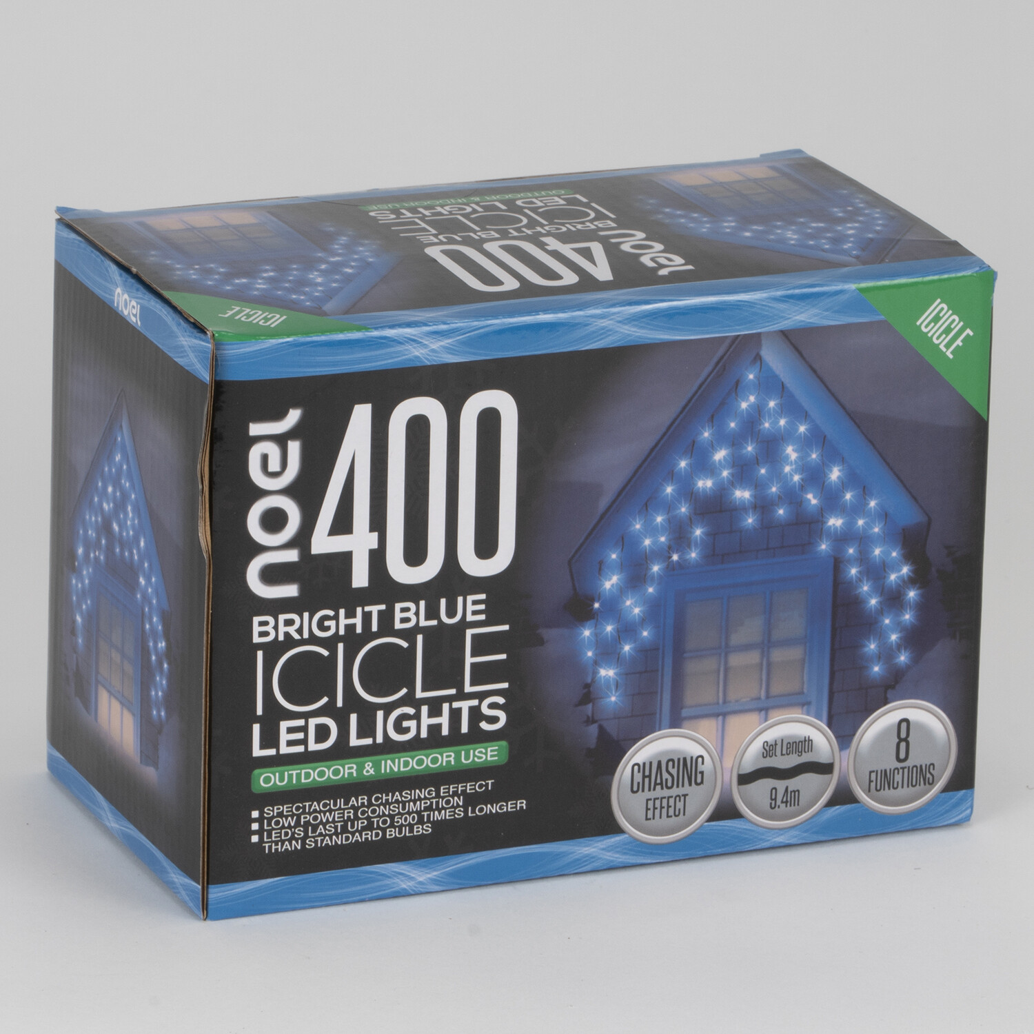 noel 400 Bright Blue Icicle LED Lights Image