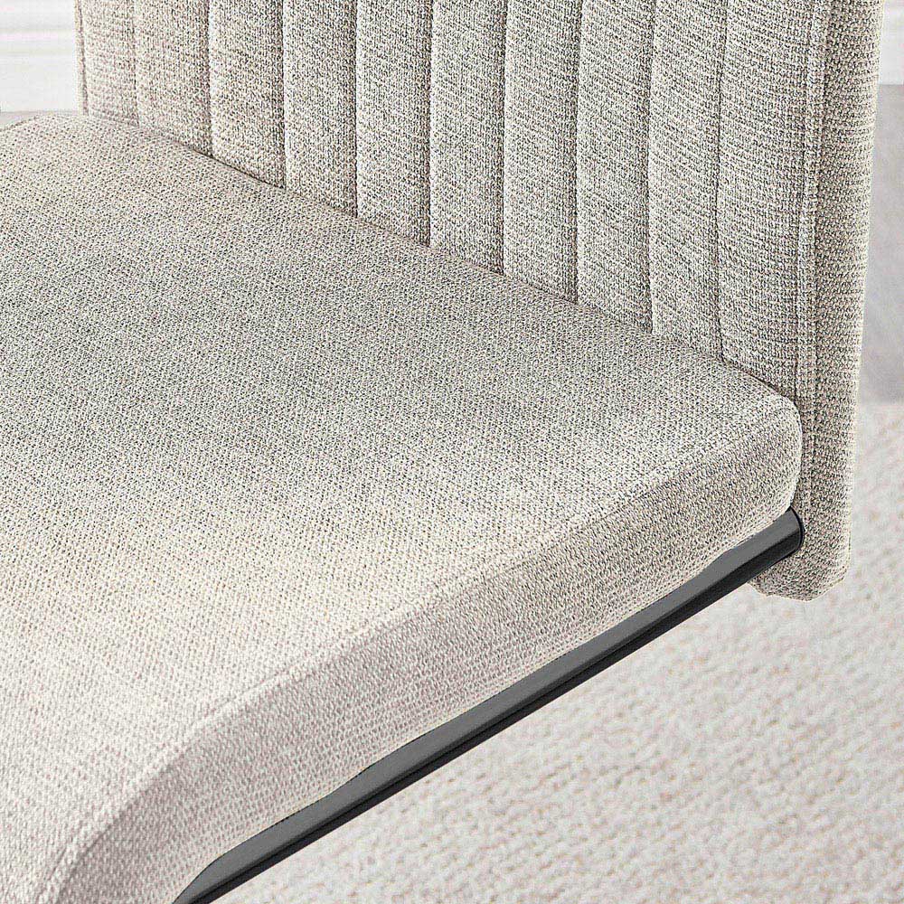 Furniturebox Fontana Set of 2 Cream and Black Dining Chair Image 3