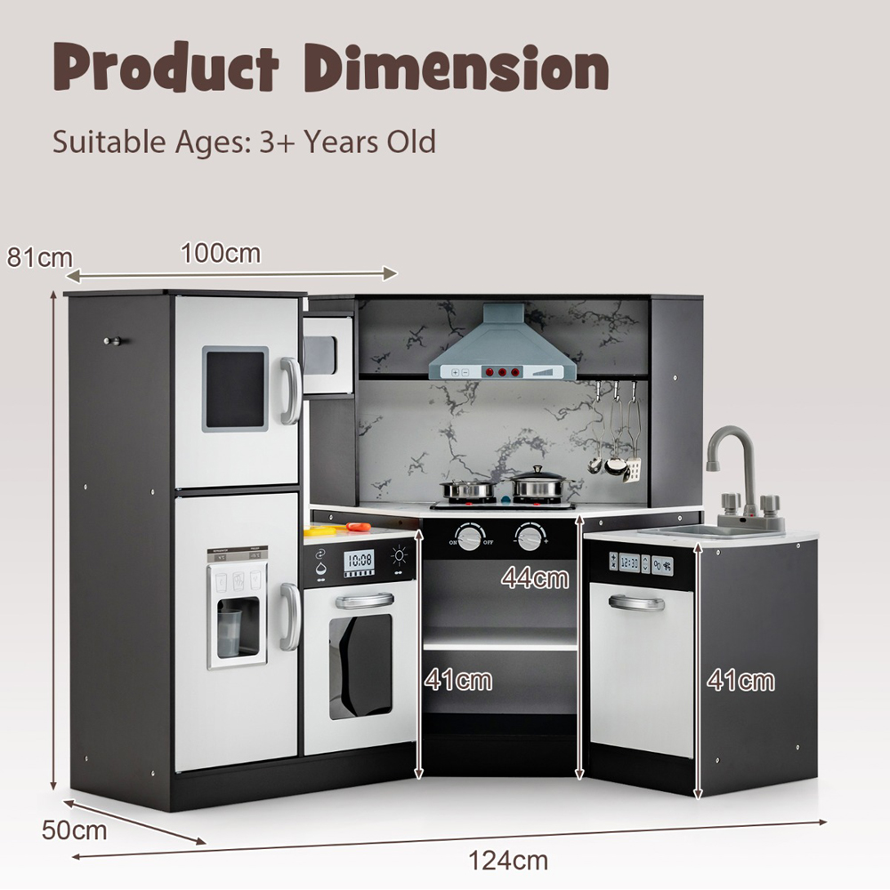 Costway Kids Coffee Kitchen Playset with Wash Basin Image 9