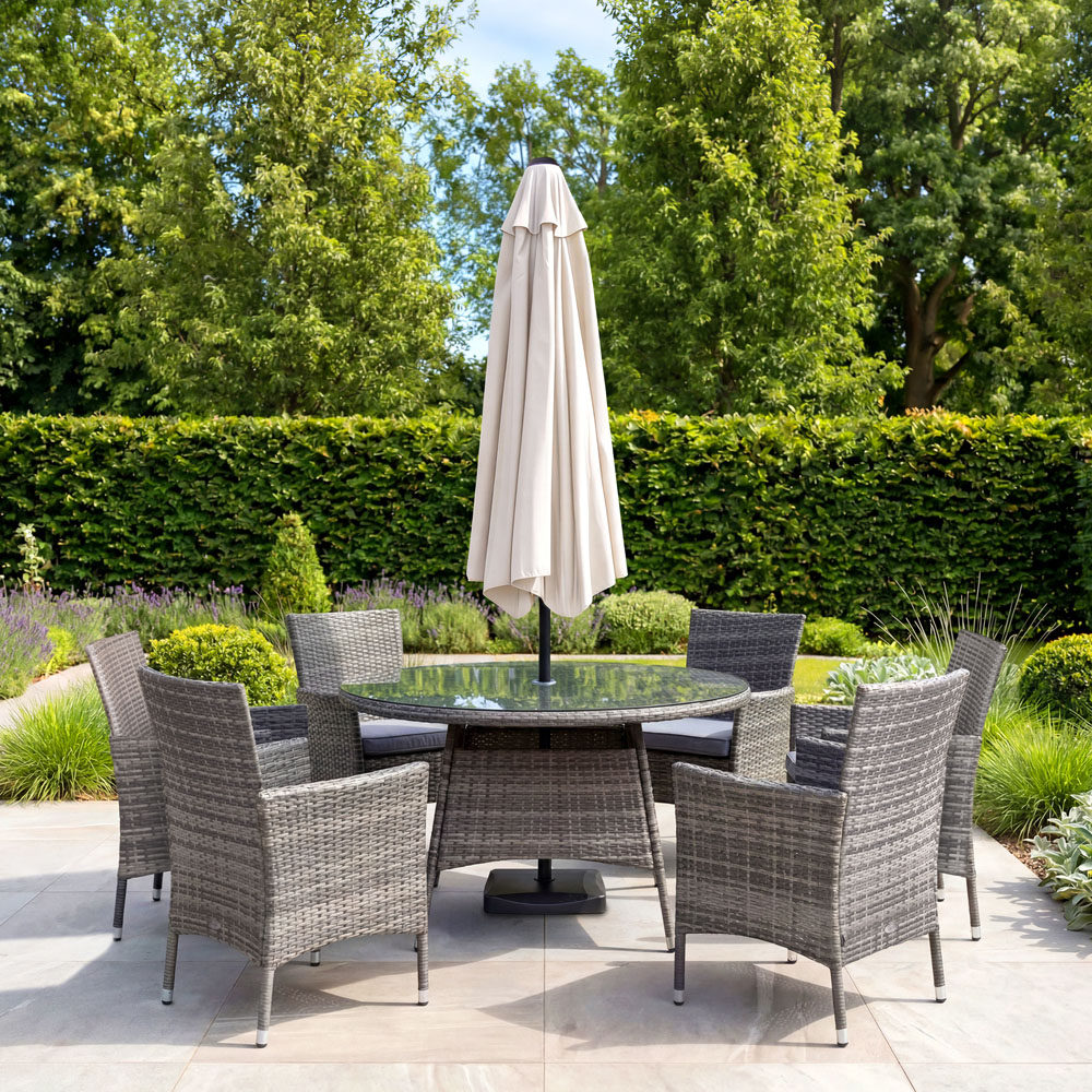 Charles Bentley Cream Metal Crank and Tilt Parasol 2.7m Image 8