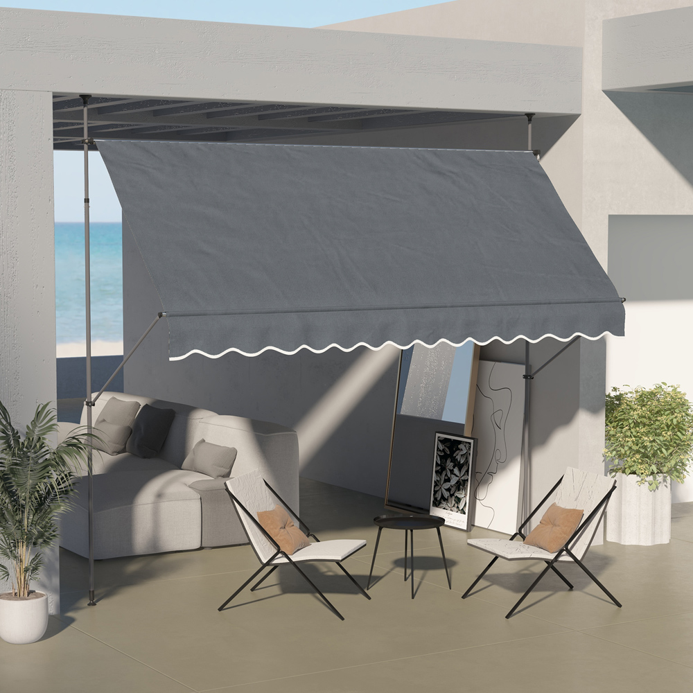 Outsunny Dark Grey Retractable Awning 3.5 x 1.2m Image 4