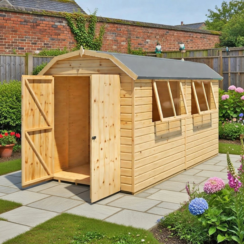 Shire Barn 12 x 6ft Double Door Shiplap Apex Garden Shed Image 2