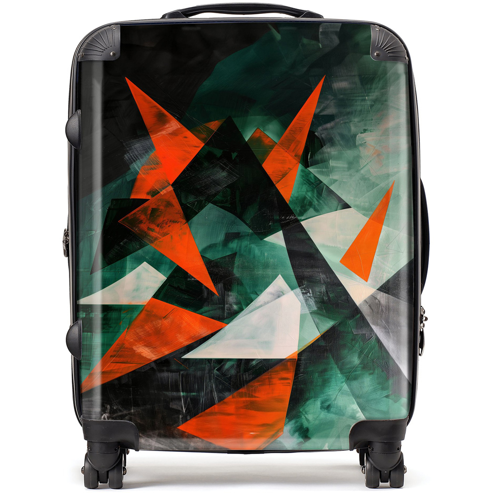 Warren Reed Designer Large Curved Geometry Suitcase Image 1