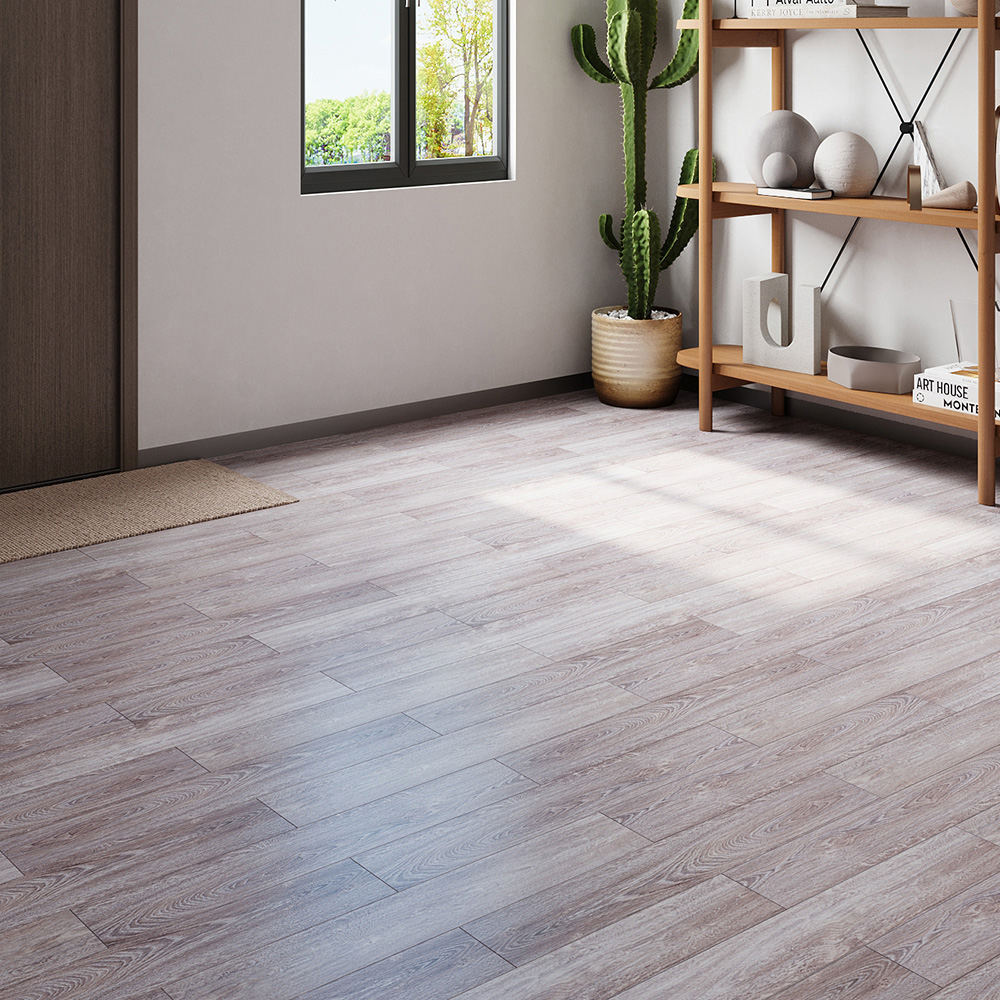 Living and Home Greyish Beige Rustic Wood Grain Rectangle PVC Flooring Self Adhesive 36 Pack Image 7