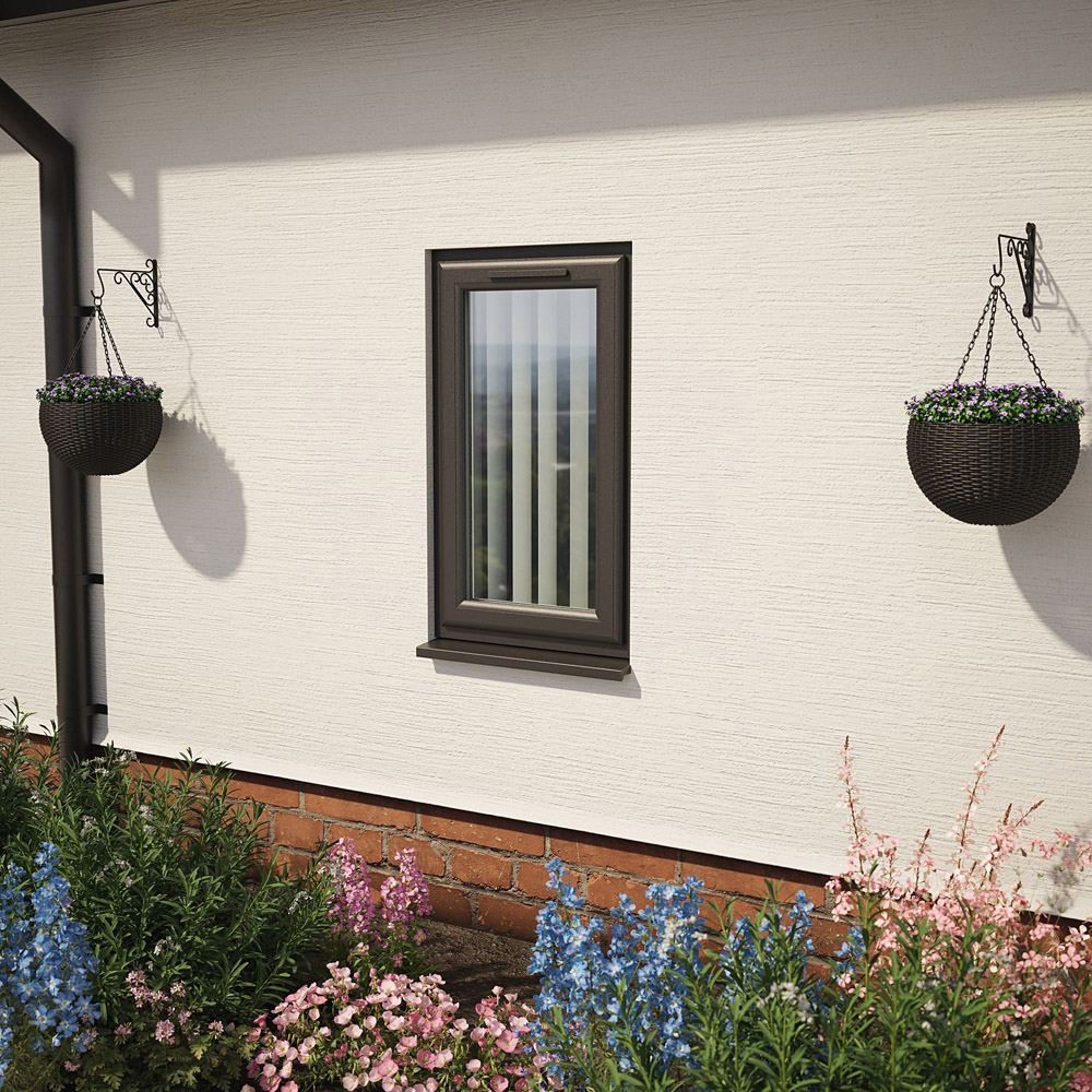 Crystal Black and White RH Side Hung Obscure Double Glazed Window 610 x 1115mm Image 2
