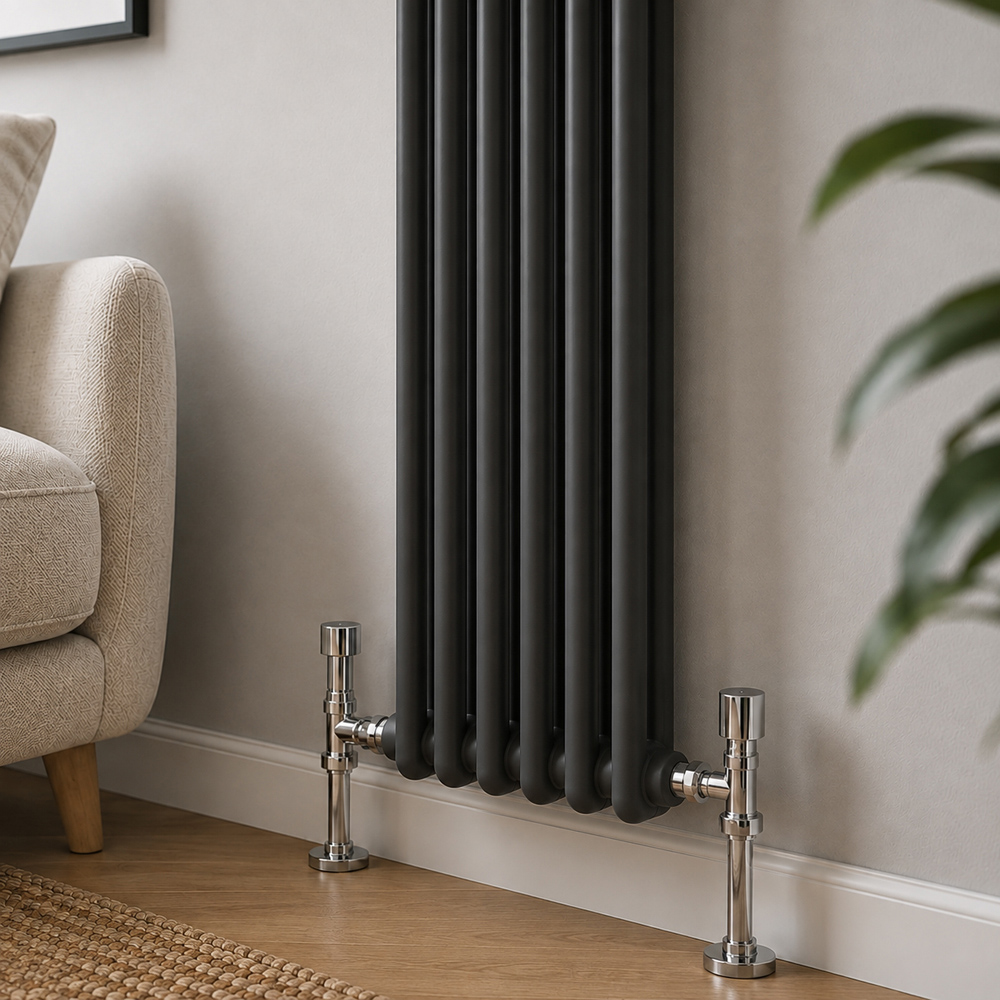 Go Bathrooms Uxbridge Anthracite Vertical Traditional Colosseum Radiator 1800 x 290mm Image 4