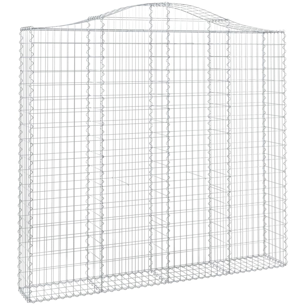 vidaXL Silver Galvanised Iron Arched Gabion Basket 200 x 30 x 180/200cm 9 Pack Image 1
