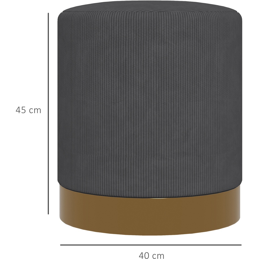 Portland Charcoal Grey Round Footstool Image 7