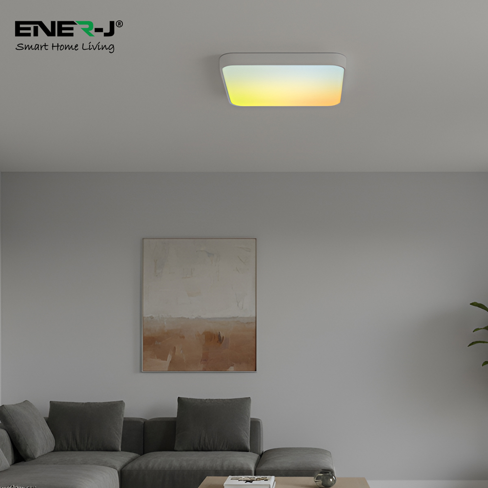 ENER-J 80W Animated Sky and Sunset Scenes RGBIC LED Square Ceiling Light 500 x 500mm Image 2