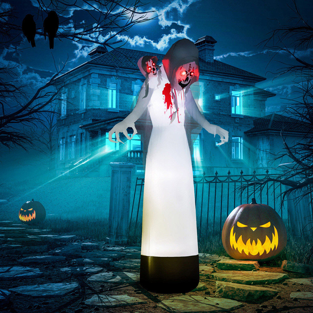 Outsunny Halloween Inflatable 3 Head Witch Ghost 8.9ft Image 2