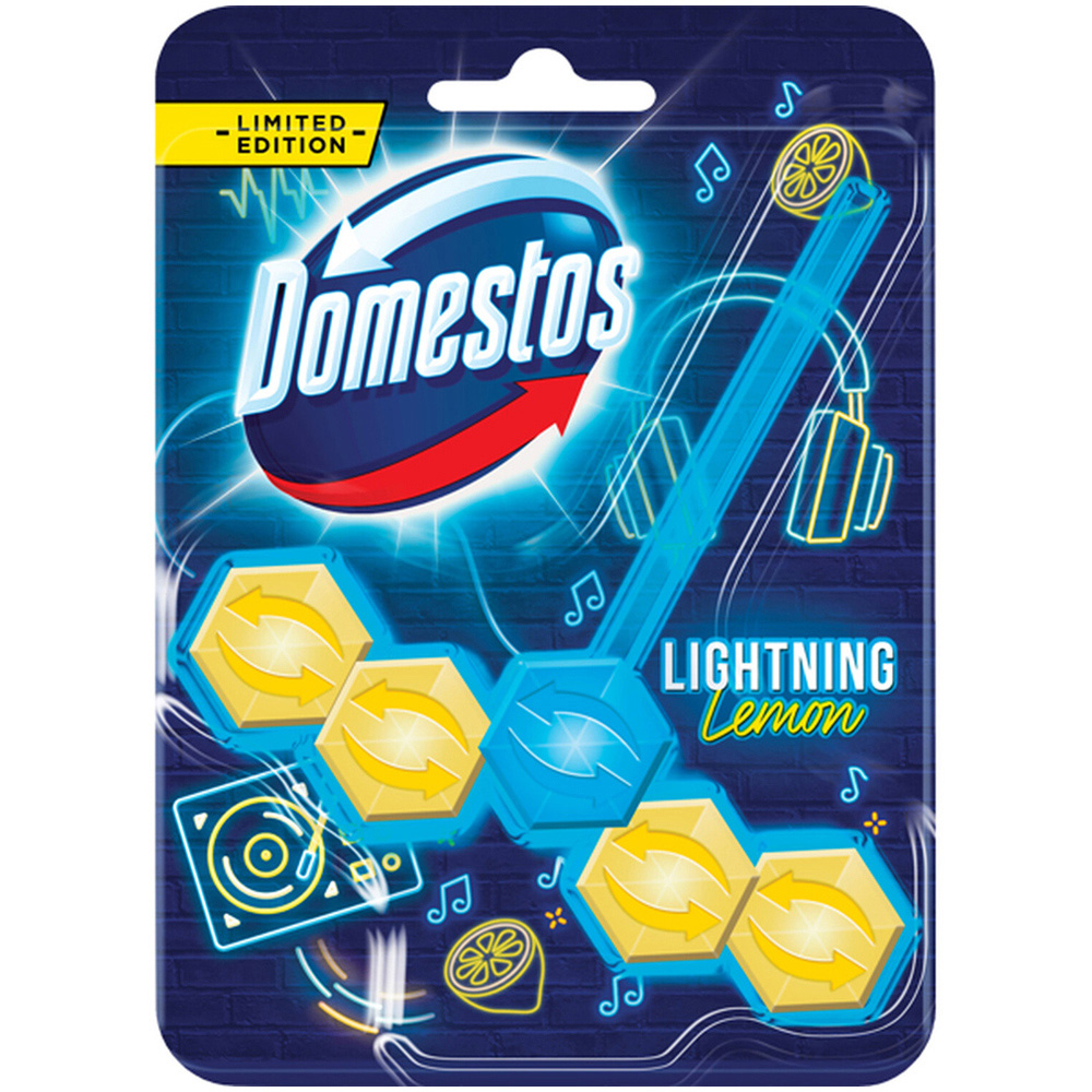 Domestos Lightning Lemon Toilet Rim Block 55g Image