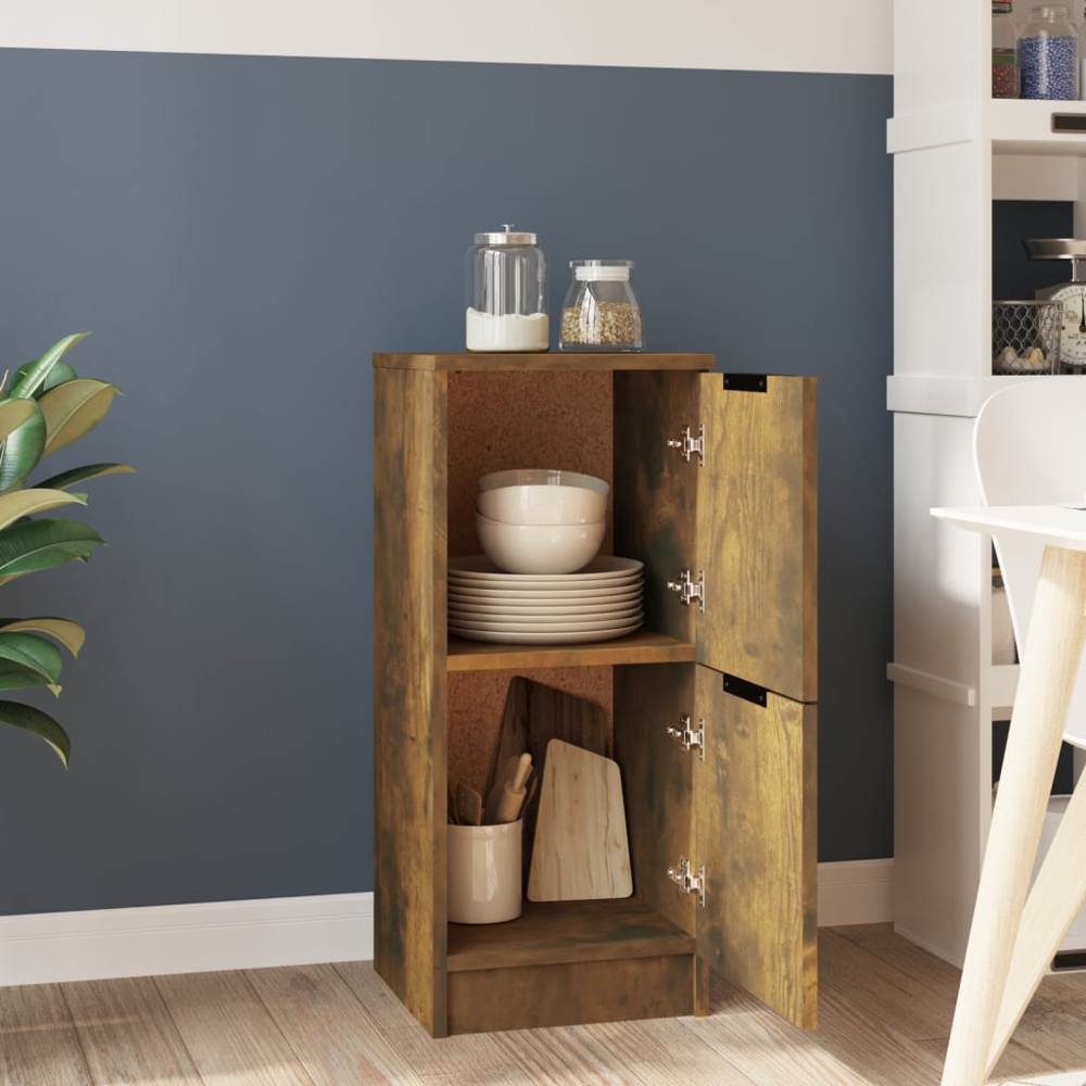 vidaXL 2 Door Smoked Oak Sideboard Image 3