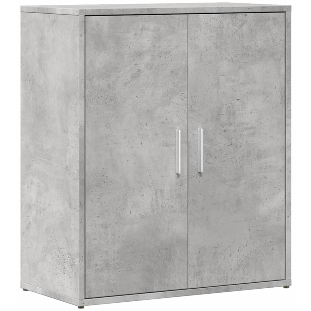 vidaXL 2 Door Concrete Grey Wooden Sideboard Set of 2 Image 4